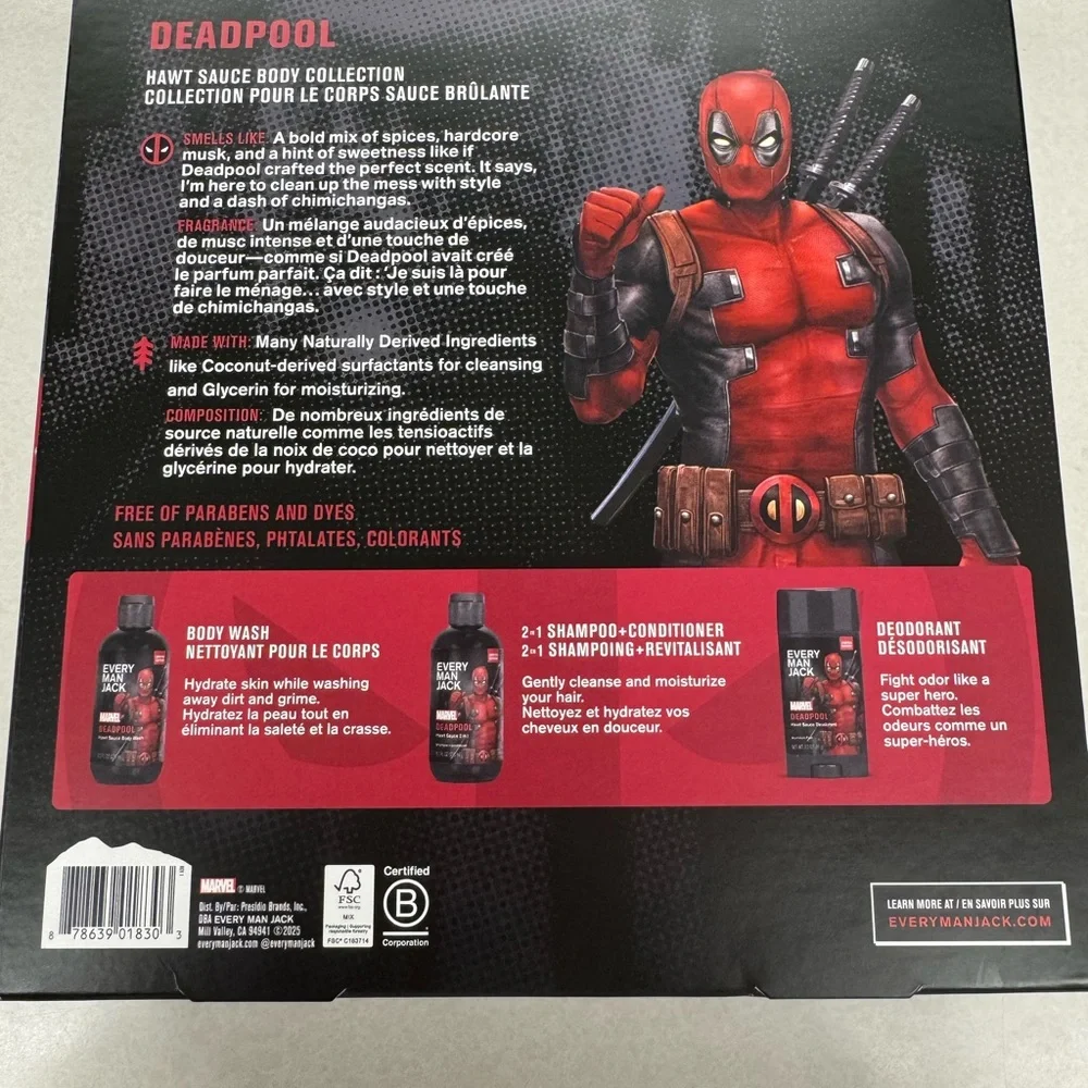Every Man Jack x Marvel Deadpool Hawt Sauce Body Collection - Picture 2 of 3